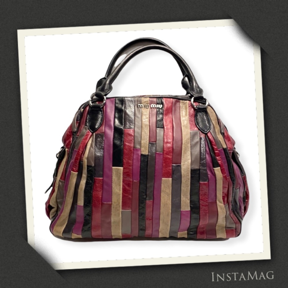 MIU MIU Amarena Nappa Patch Leather Satchel Bag - Picture 1 of 17
